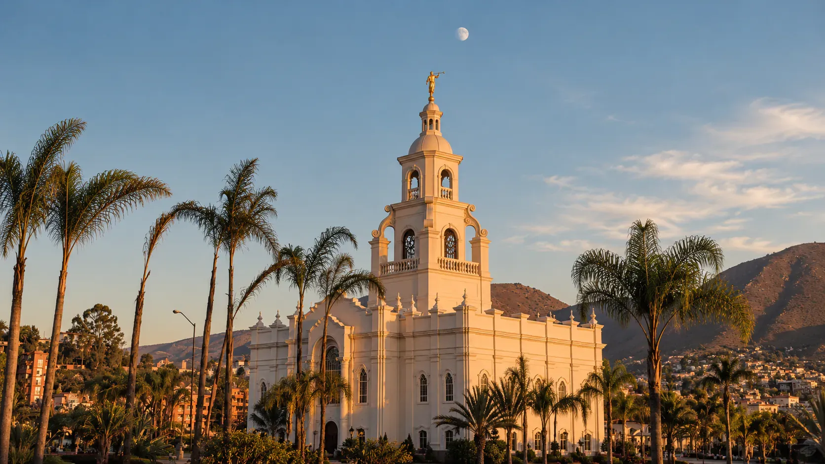 Templo en Zona Centro de Tijuana al atardecer